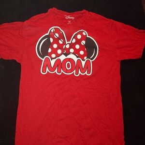Disney Red Minnie Mouse Mom Kids Tee